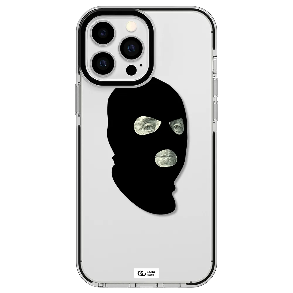 a person wearing a mask Apple iPhone 13 Pro Max impact black border Case