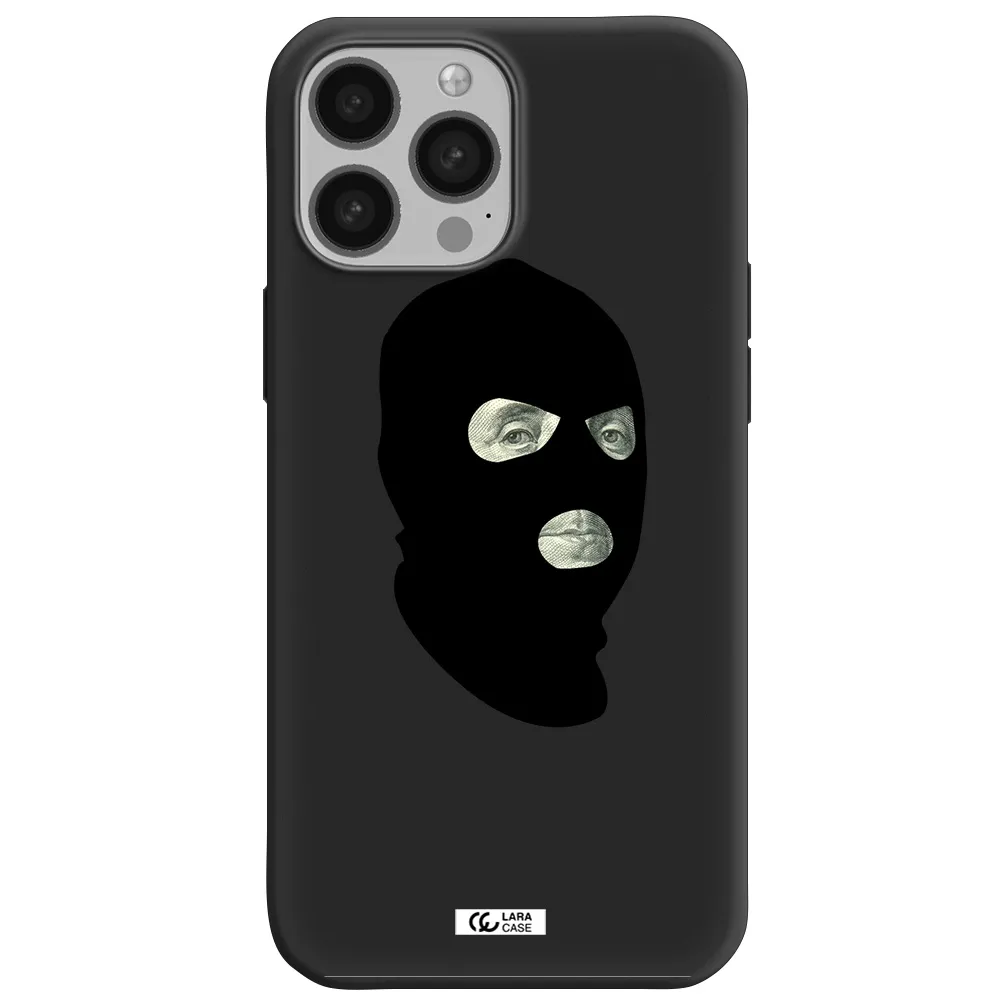 a person wearing a mask Apple iPhone 13 Pro Silicone black Case
