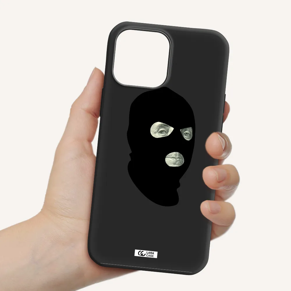 a person wearing a mask Apple iPhone 13 Pro Silicone black Case