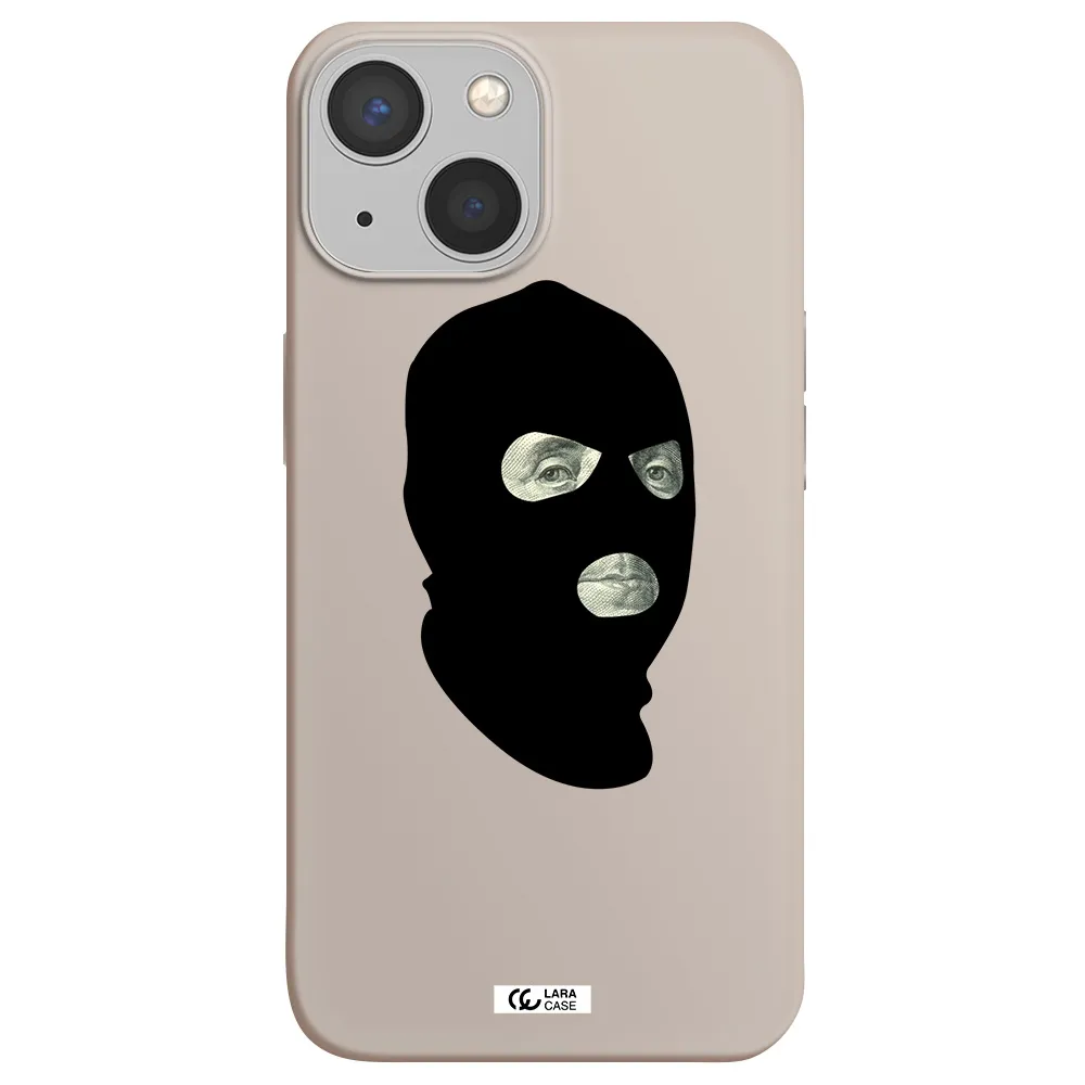 a person wearing a mask Apple iPhone 13 Silicone Stone Case