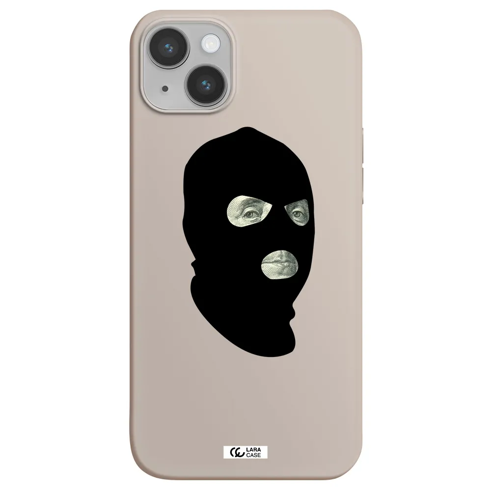 a person wearing a mask Apple iPhone 14 plus Silicone Stone Case
