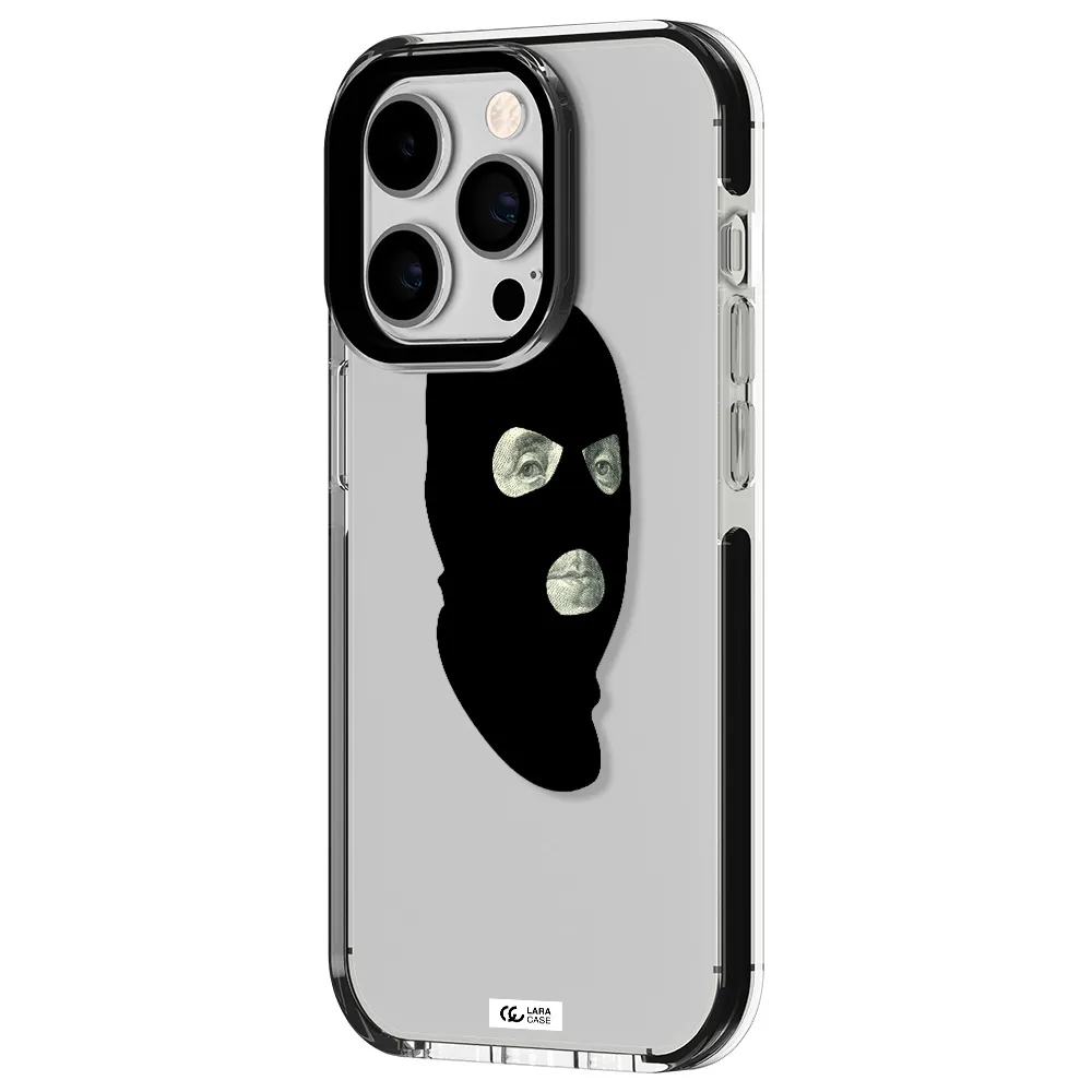 a person wearing a mask Apple iPhone 14 pro impact black border Case