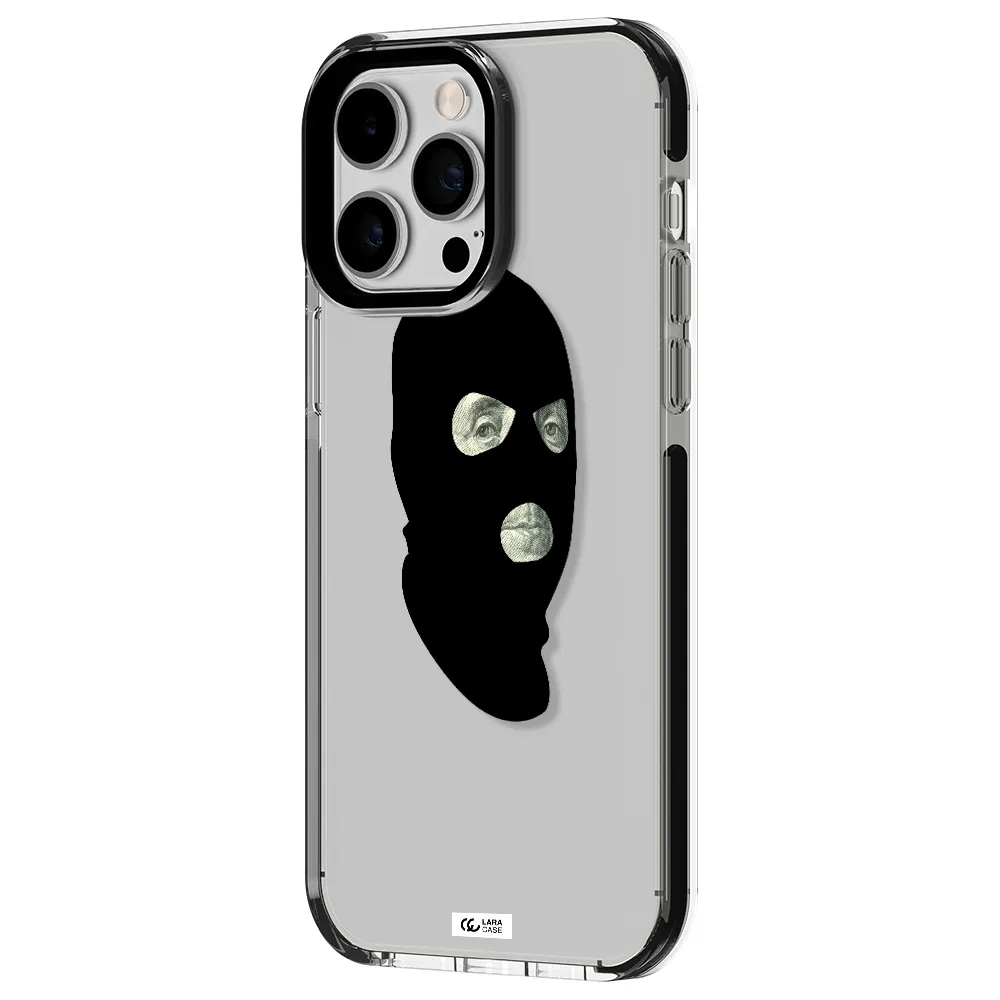 a person wearing a mask Apple iPhone 14 pro max impact black border Case