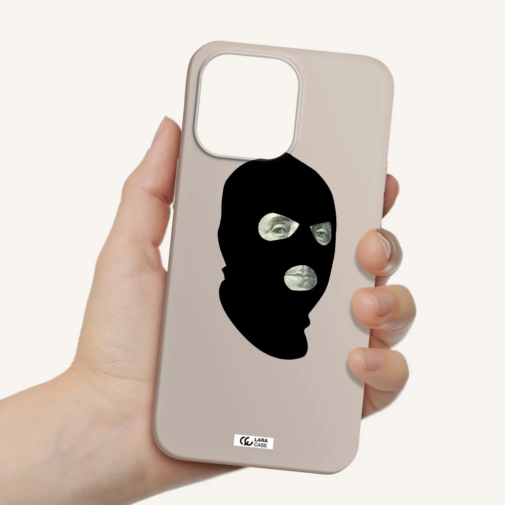 a person wearing a mask Apple iPhone 14 pro max Silicone Stone Case