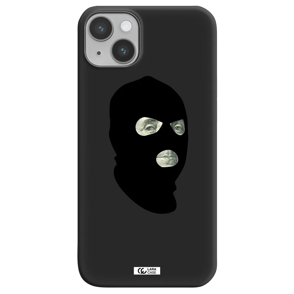 a person wearing a mask Apple iPhone 14 Silicone black Case