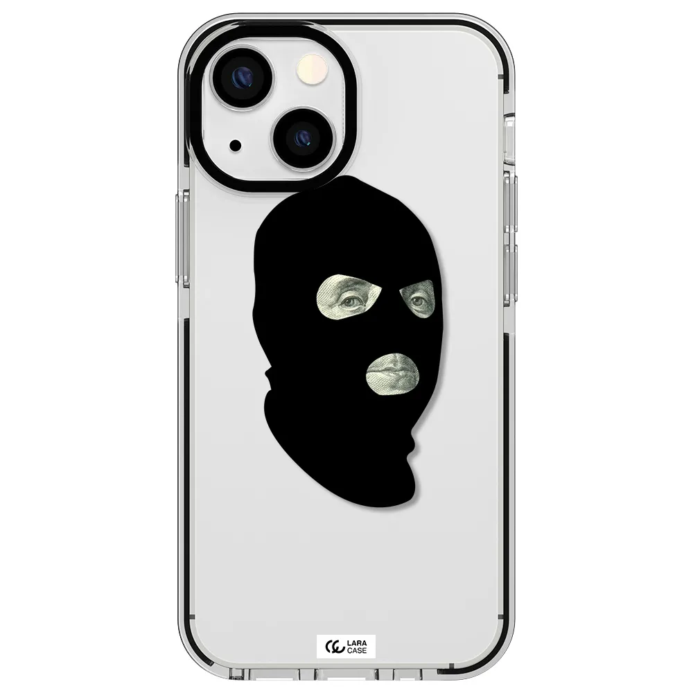 a person wearing a mask Apple iPhone 15 impact black border Case