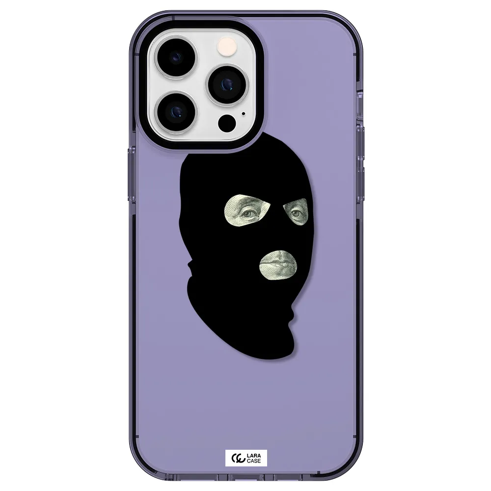 a person wearing a mask Apple iPhone 15 Pro Max impact Lilac Case