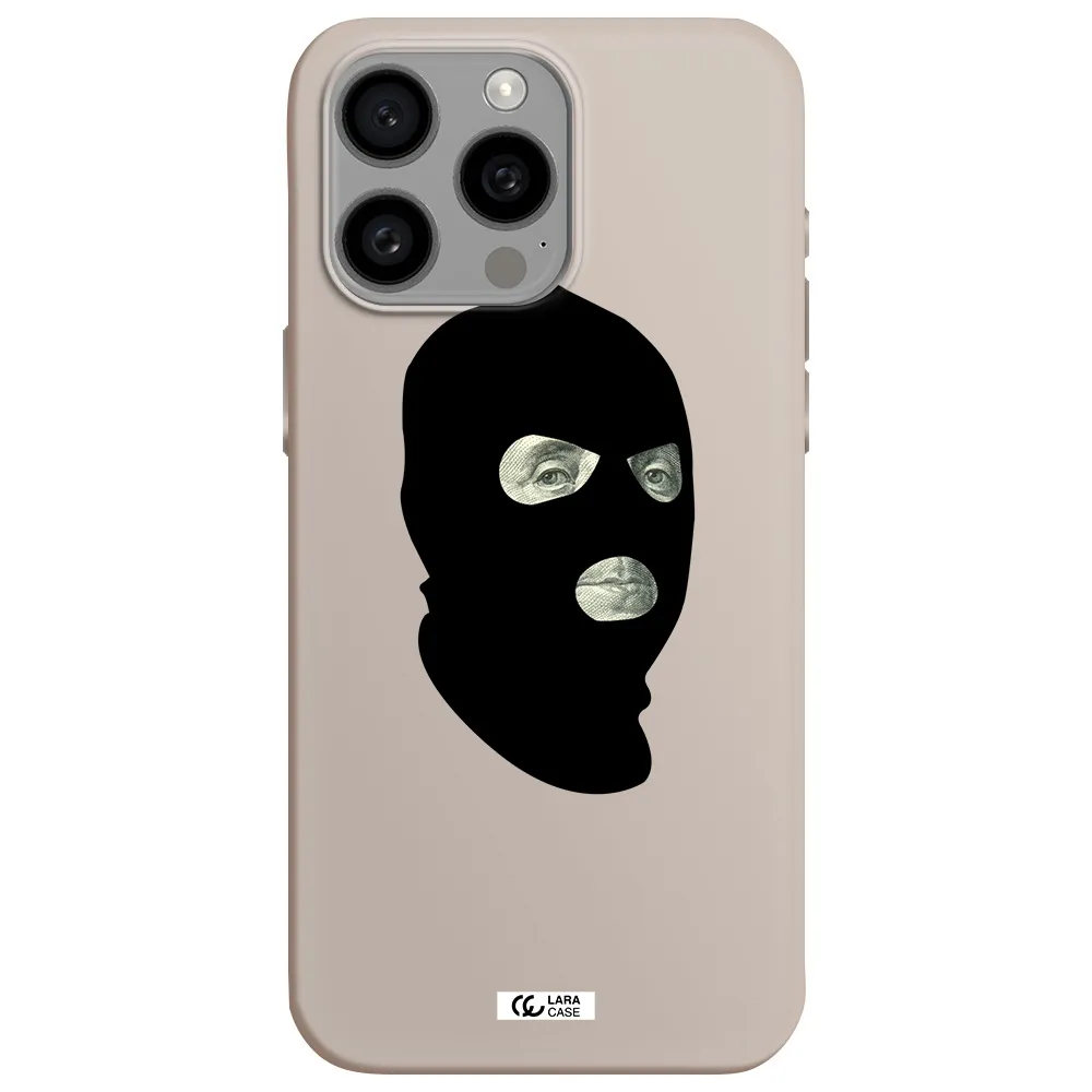 a person wearing a mask Apple Iphone 15 Pro max Silicone Stone Case