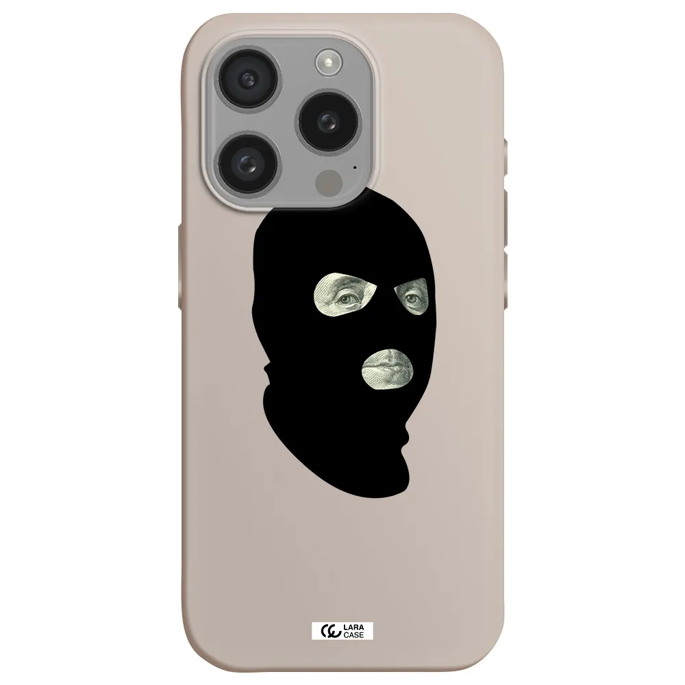 A Person Wearing A Mask Apple Iphone 15 Pro Silicone Stone Case