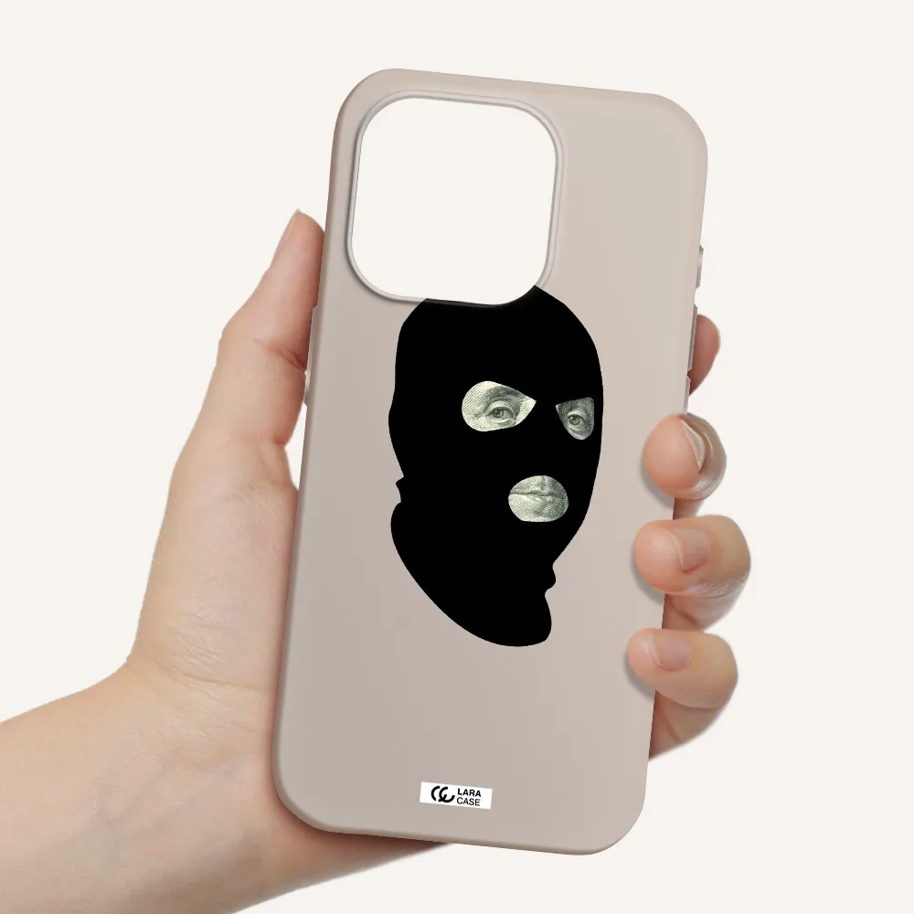 A Person Wearing A Mask Apple Iphone 15 Pro Silicone Stone Case