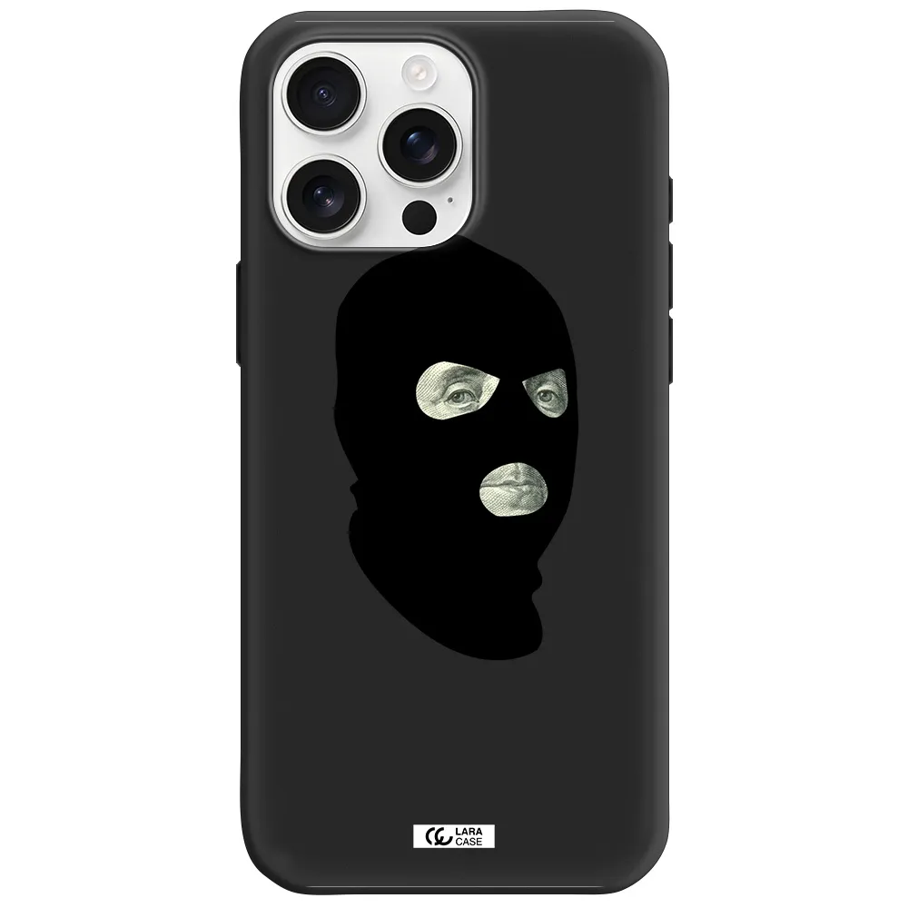A Person Wearing A Mask Apple Iphone 16 Pro Max Silicone Black Case