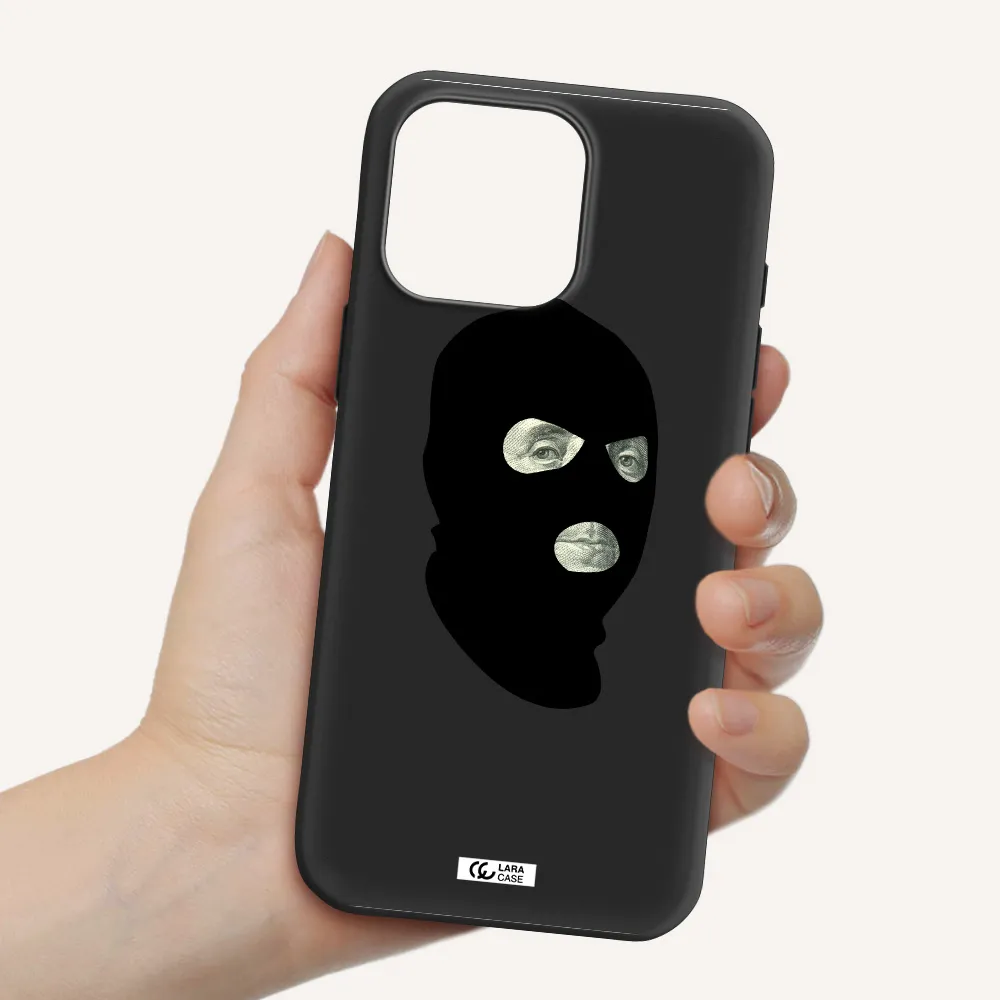 A Person Wearing A Mask Apple Iphone 16 Pro Max Silicone Black Case
