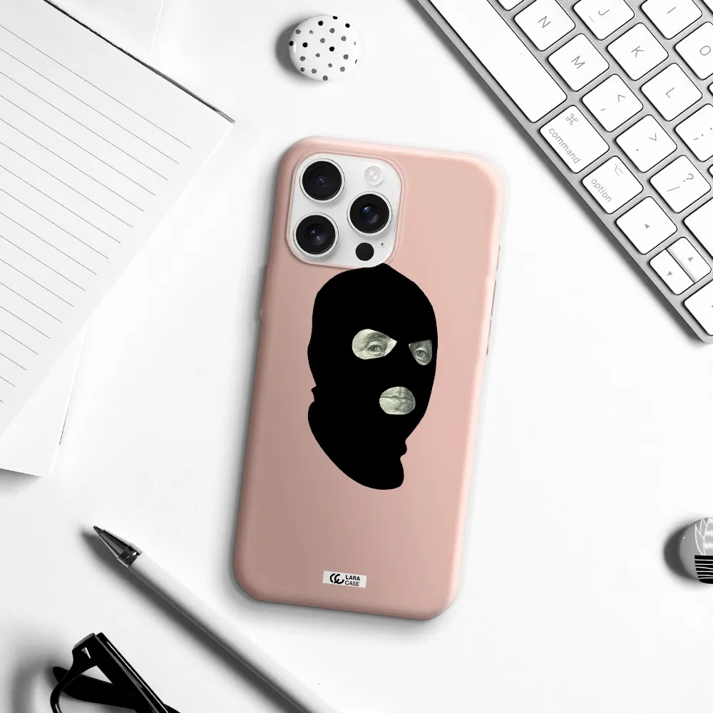 A Person Wearing A Mask Apple Iphone 16 Pro Max Silicone Pastel Pink Case