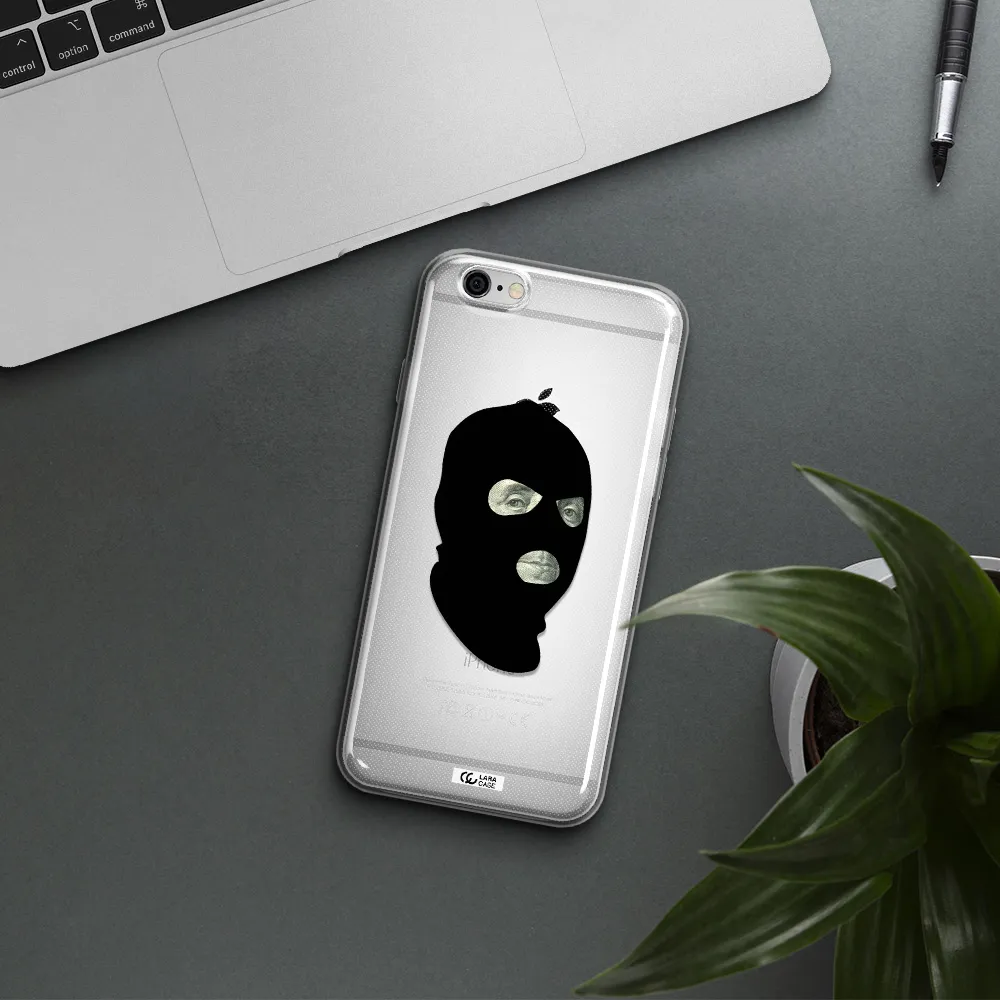 a person wearing a mask Apple iPhone 6 Clear TPU Case