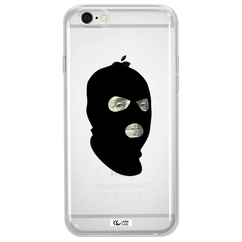 a person wearing a mask Apple iPhone 6 plus Clear TPU Case