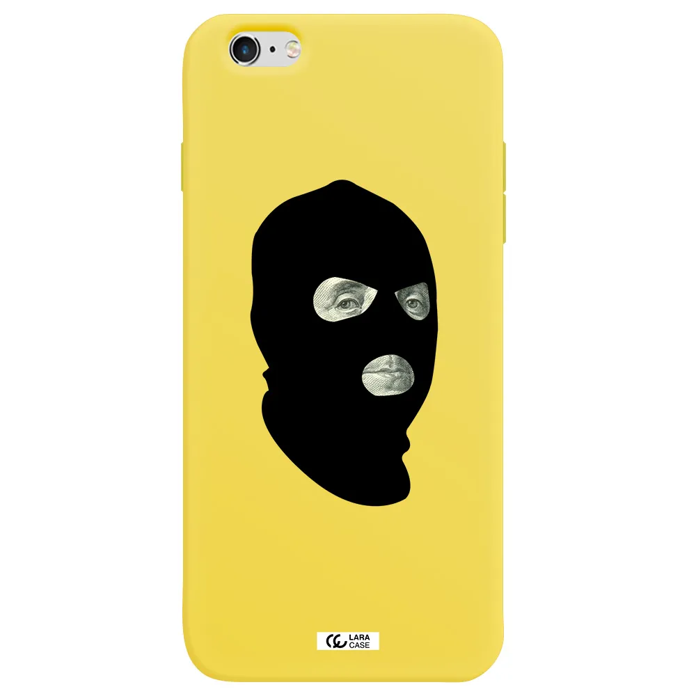 a person wearing a mask Apple iPhone 6 plus Silicone canary yellow Case