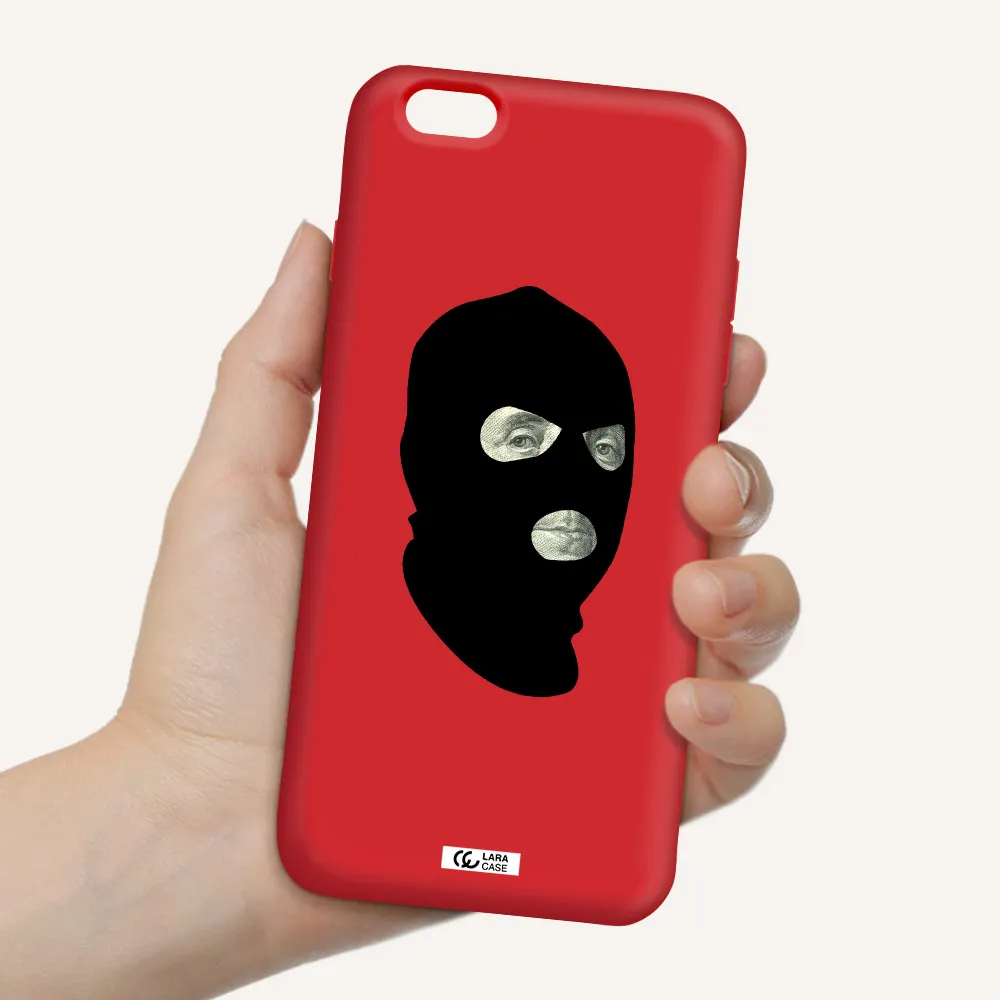 a person wearing a mask Apple iPhone 6 plus Silicone Imperial Red Case
