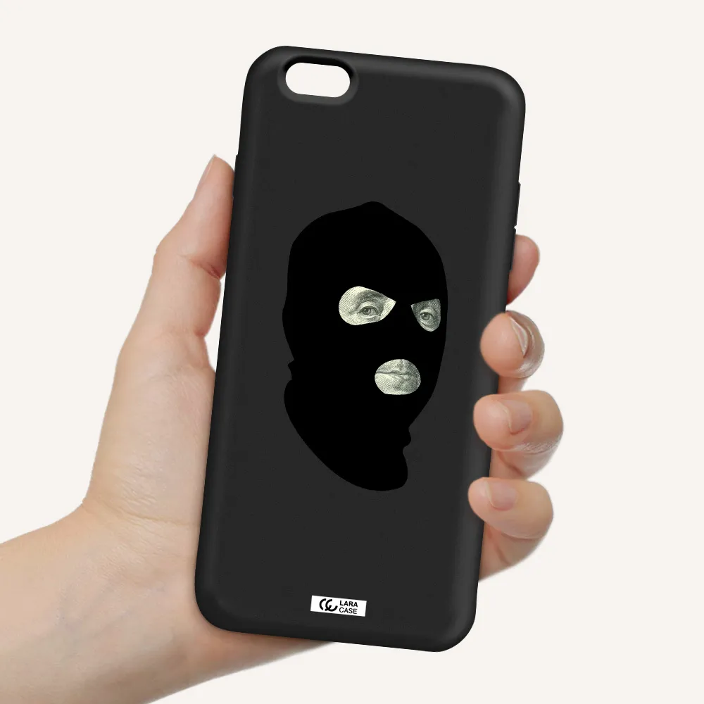 a person wearing a mask Apple iPhone 6 s plus Silicone black Case