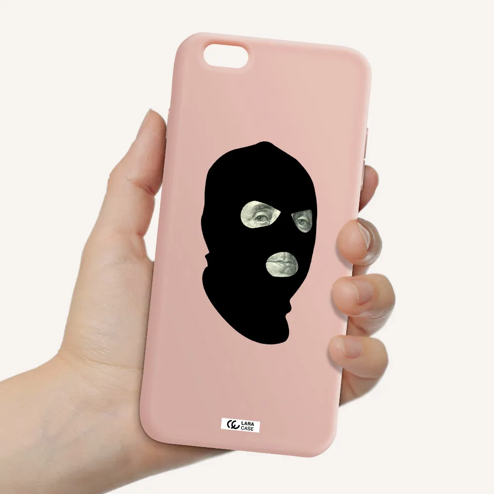 a person wearing a mask Apple iPhone 6 s plus Silicone pastel pink Case