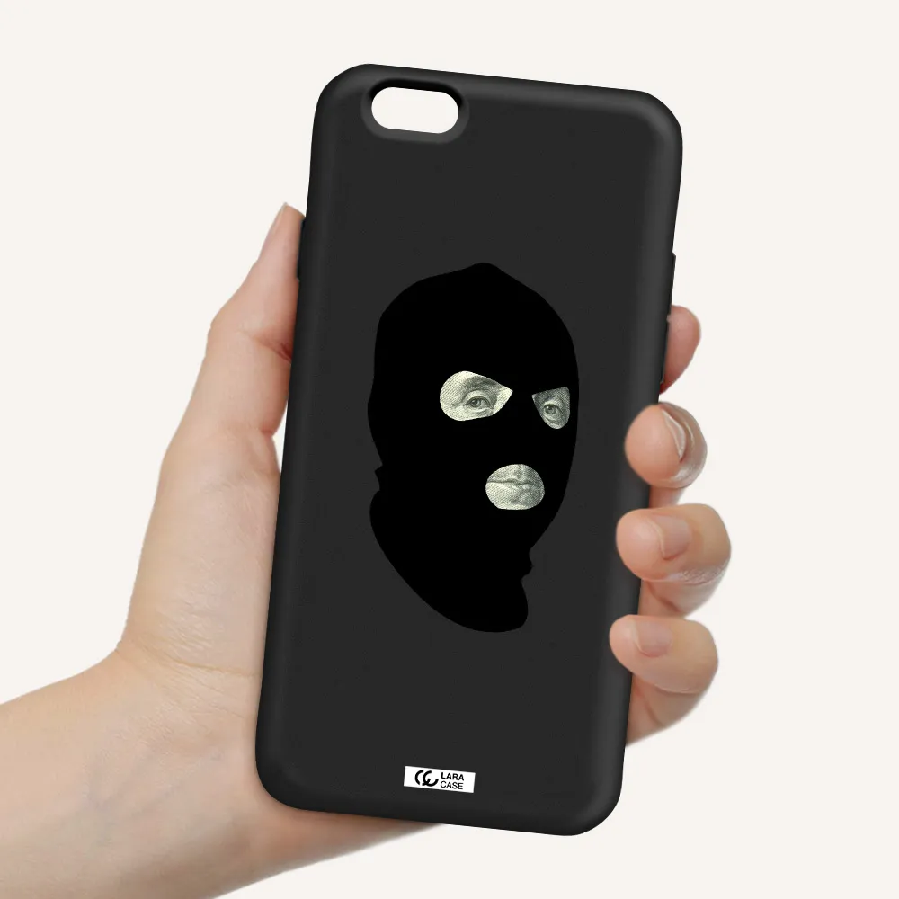 a person wearing a mask Apple iPhone 6 Silicone black Case