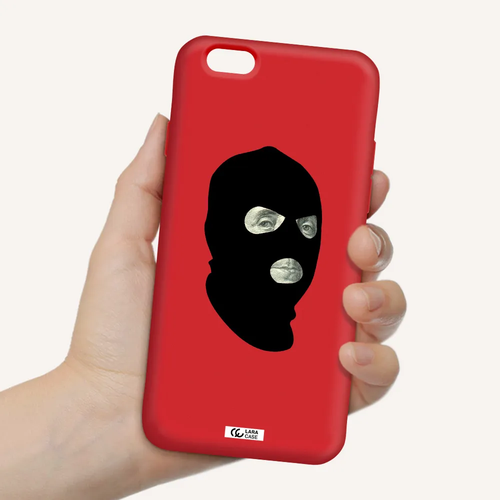 a person wearing a mask Apple iPhone 6 Silicone Imperial Red Case