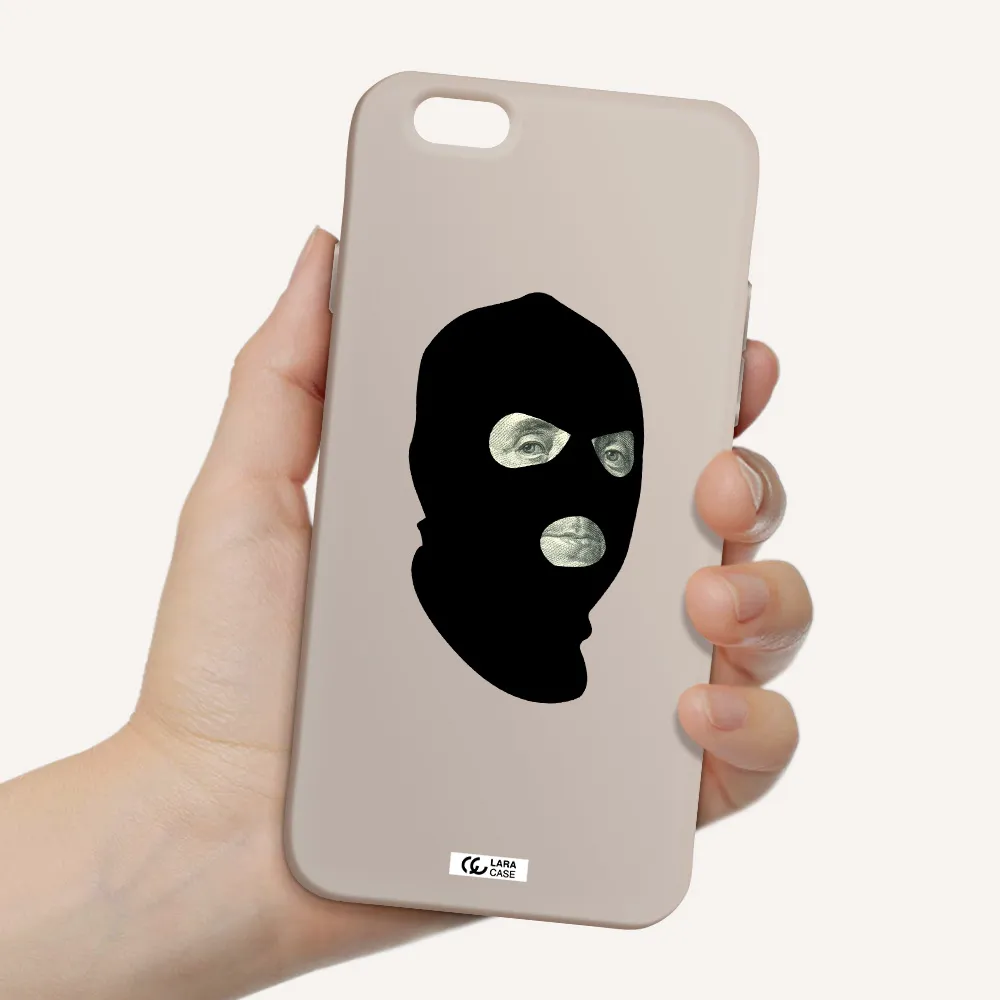 a person wearing a mask Apple iPhone 6 Silicone Stone Case