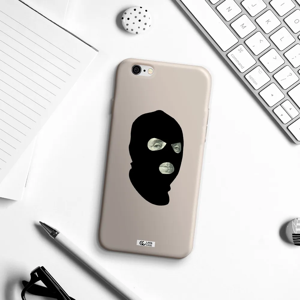 a person wearing a mask Apple iPhone 6 Silicone Stone Case