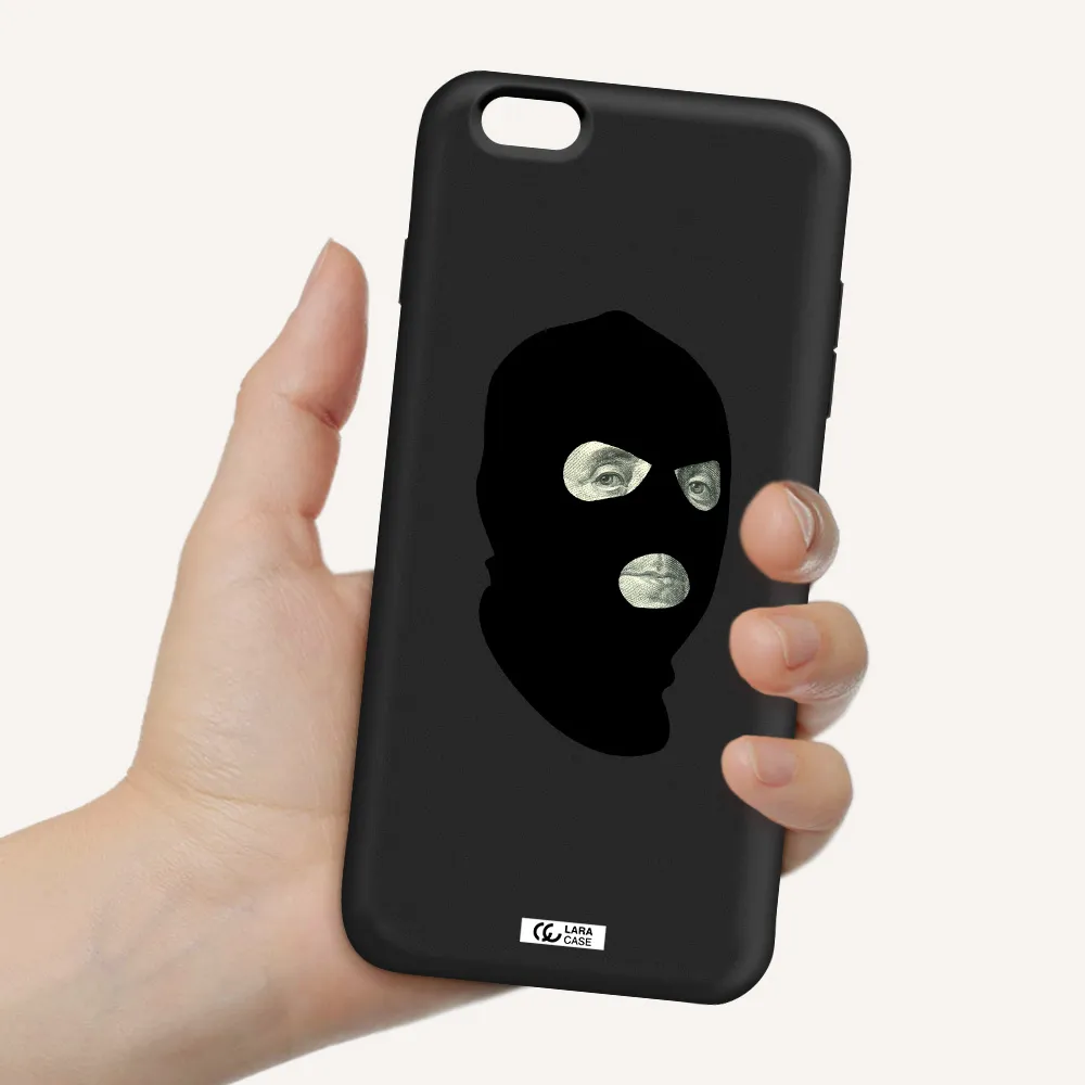 a person wearing a mask Apple iPhone 6S Silicone black Case