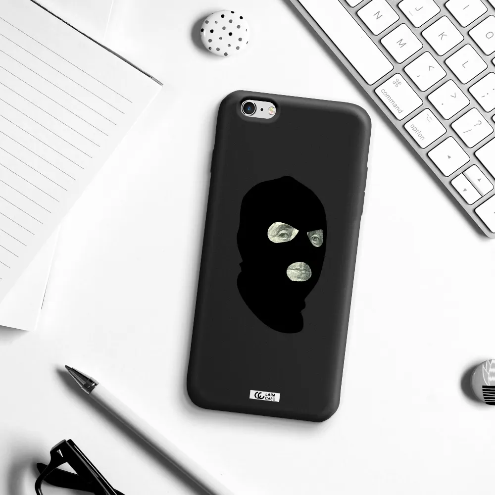 a person wearing a mask Apple iPhone 6S Silicone black Case