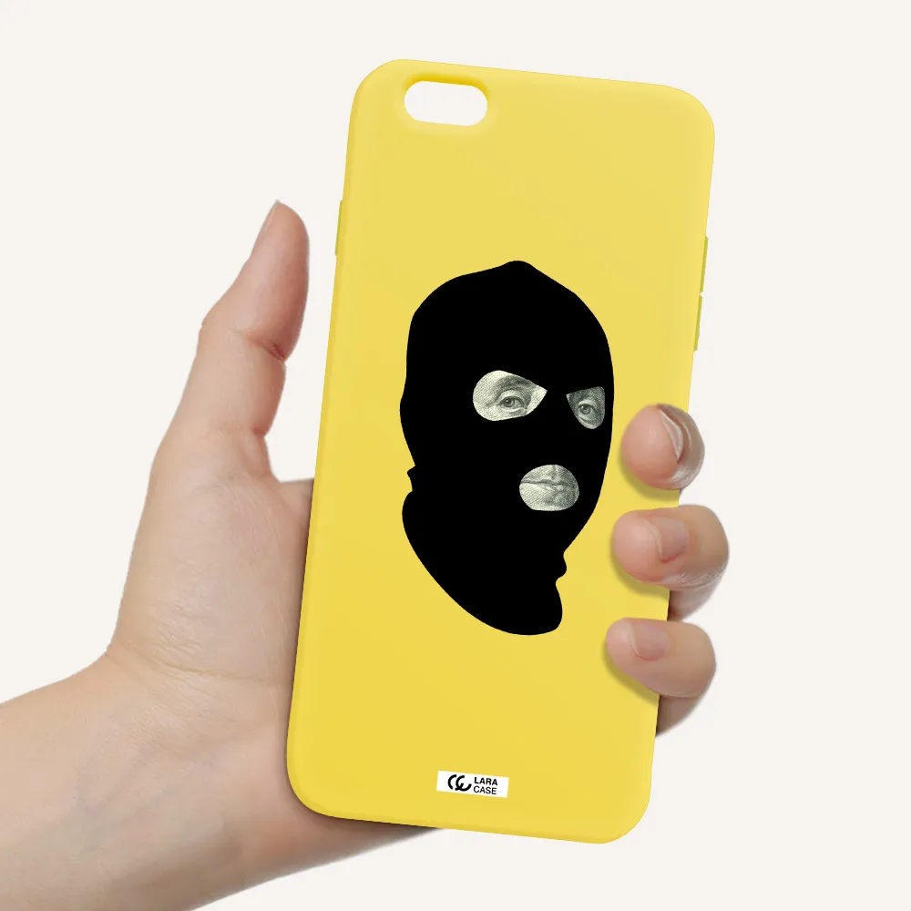 a person wearing a mask Apple iPhone 6S Silicone canary yellow Case