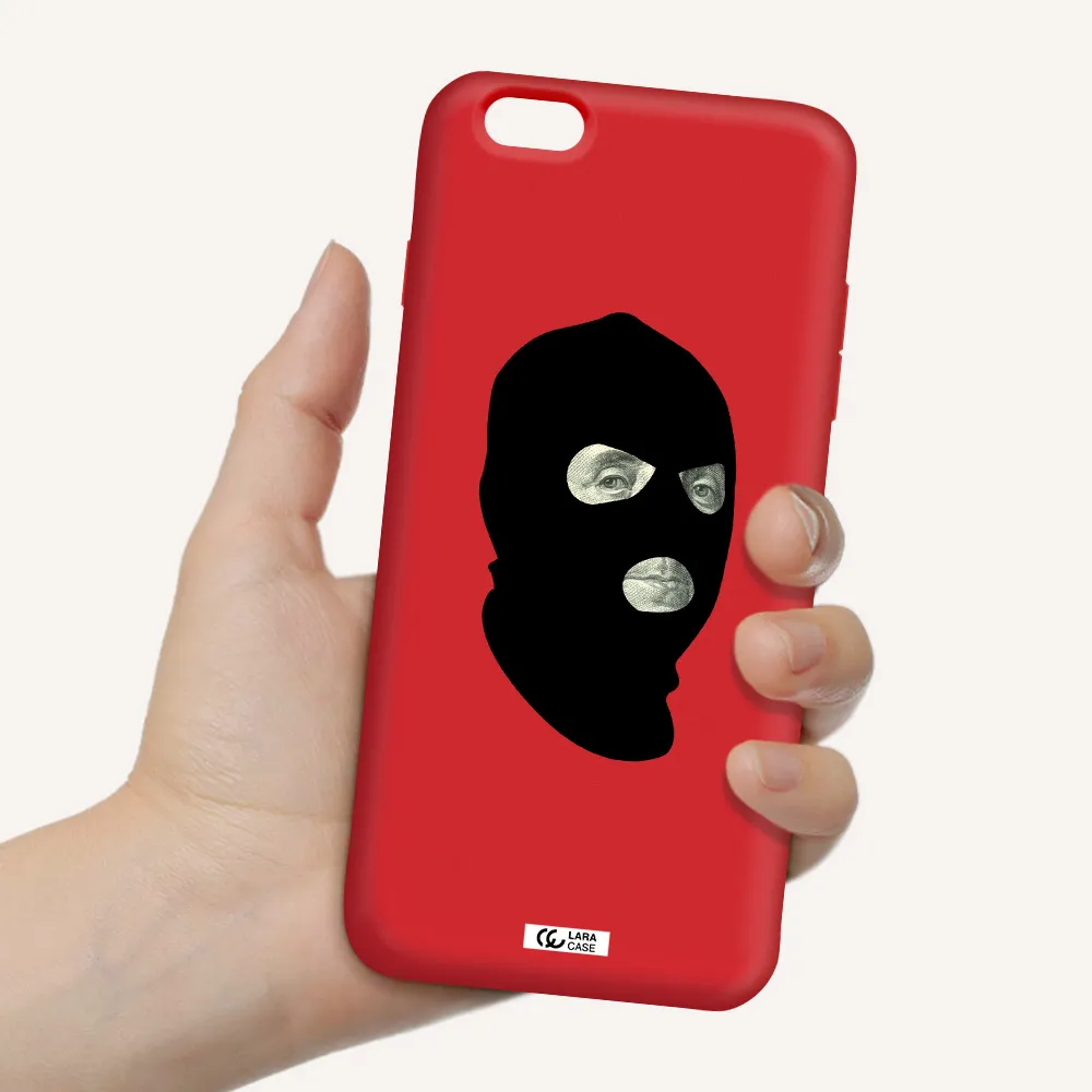 a person wearing a mask Apple iPhone 6S Silicone Imperial Red Case