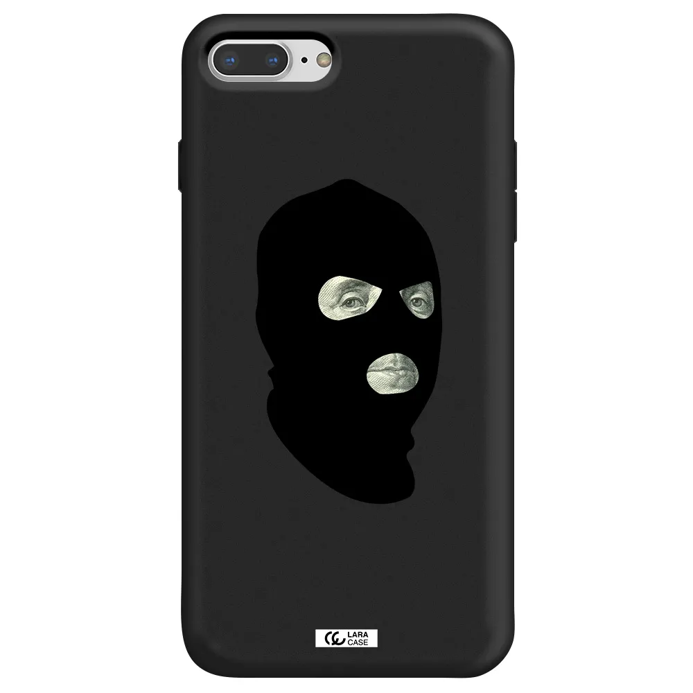 a person wearing a mask Apple iPhone 7 plus Silicone black Case