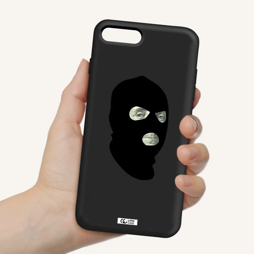 a person wearing a mask Apple iPhone 7 plus Silicone black Case