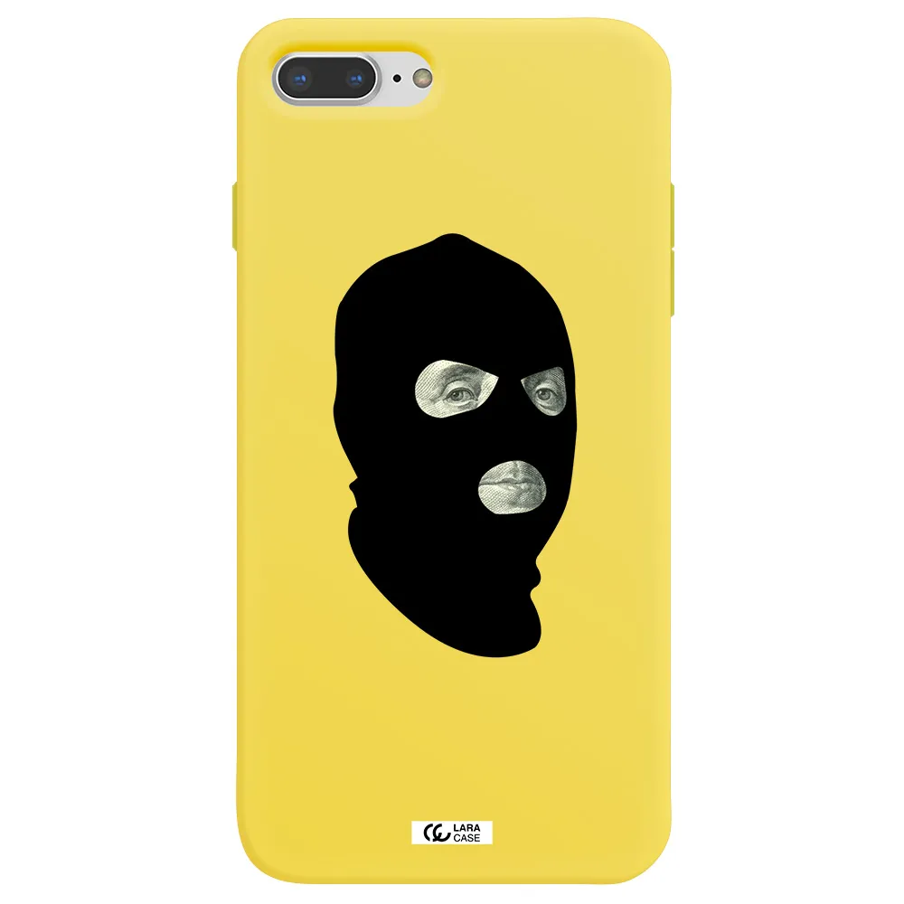 a person wearing a mask Apple iPhone 7 plus Silicone canary yellow Case