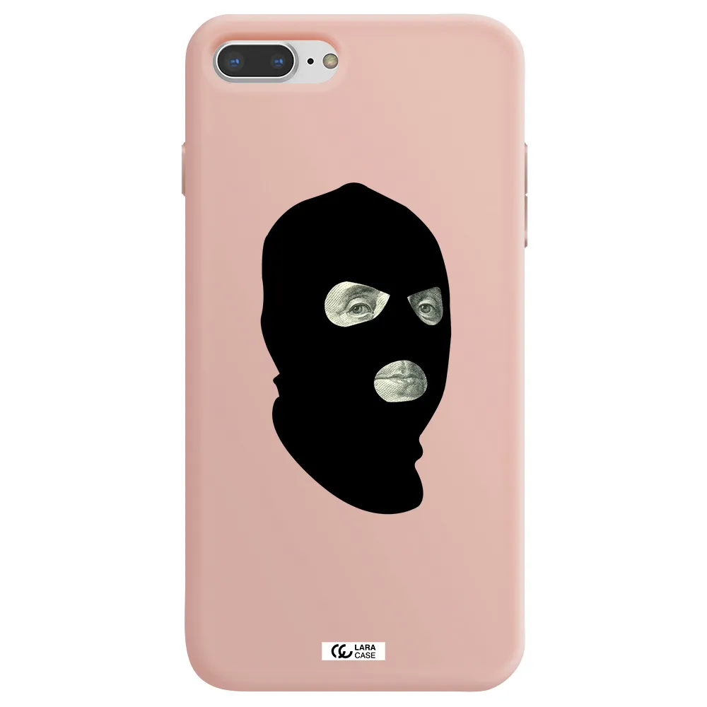 a person wearing a mask Apple iPhone 7 plus Silicone pastel pink Case