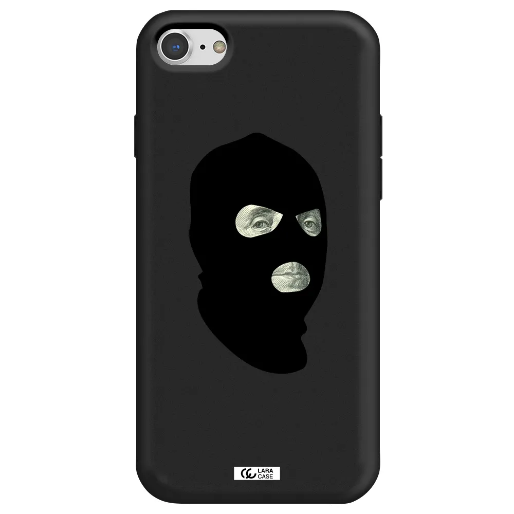 a person wearing a mask Apple iPhone 7 Silicone black Case