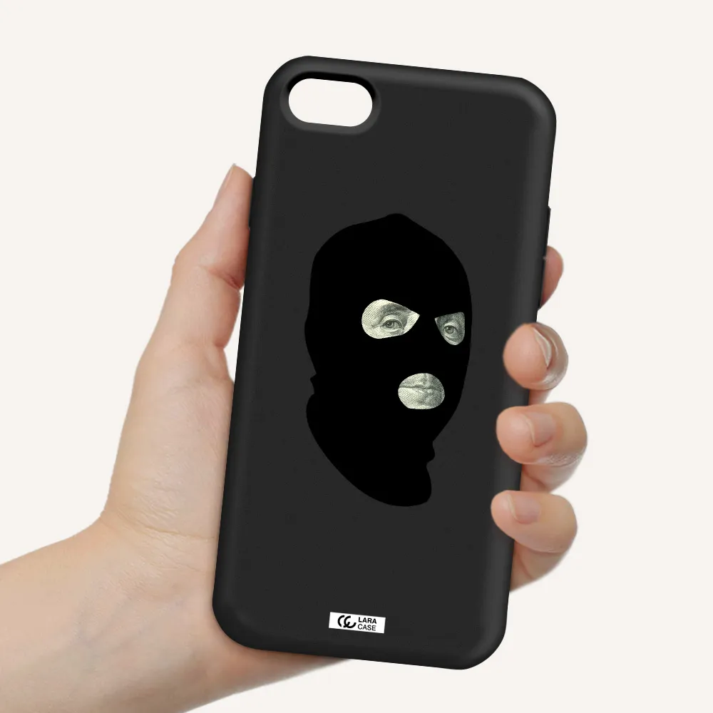 a person wearing a mask Apple iPhone 7 Silicone black Case