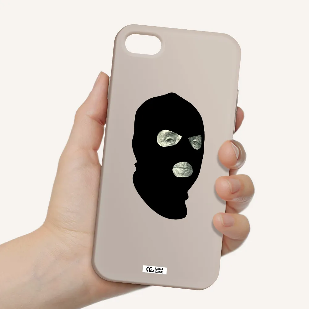 a person wearing a mask Apple iPhone 7 Silicone Stone Case