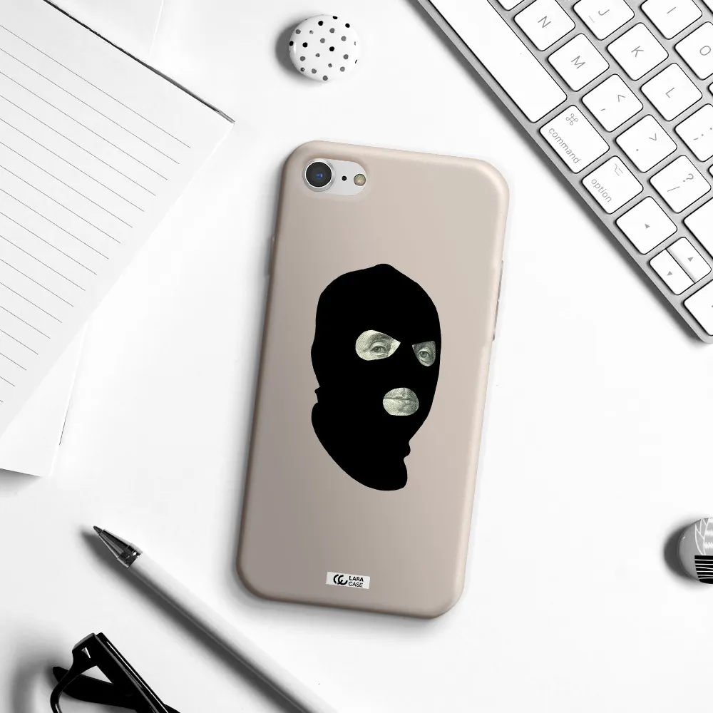 a person wearing a mask Apple iPhone 7 Silicone Stone Case