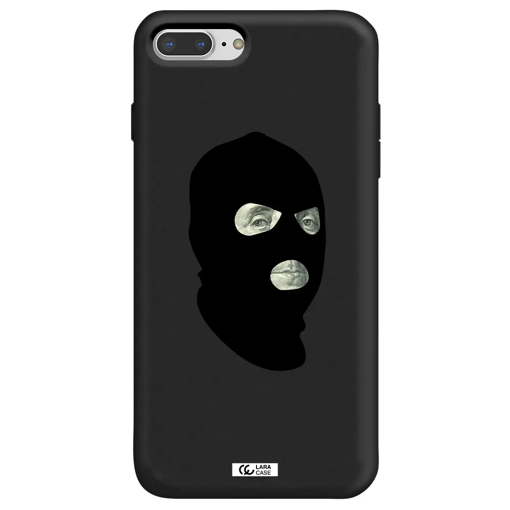 a person wearing a mask Apple iPhone 8 plus Silicone black Case