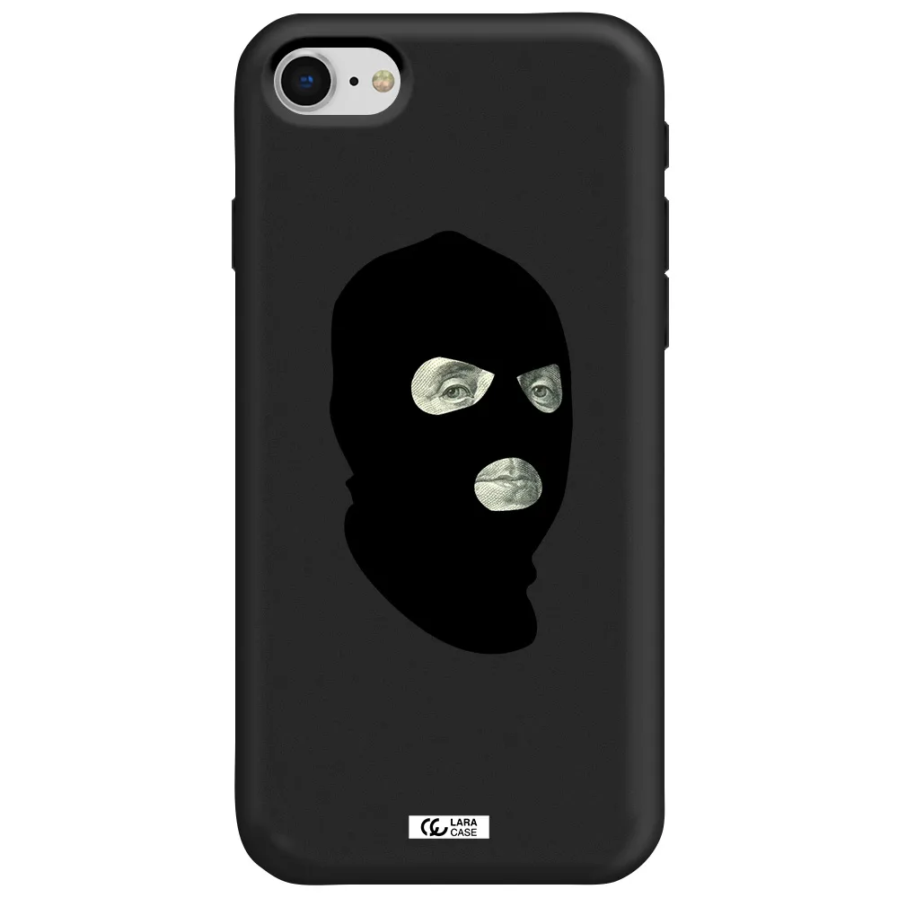 a person wearing a mask Apple iPhone se 2020 Silicone black Case