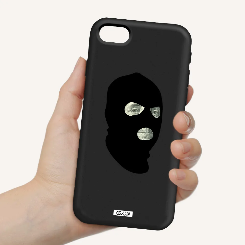 a person wearing a mask Apple iPhone se 2020 Silicone black Case