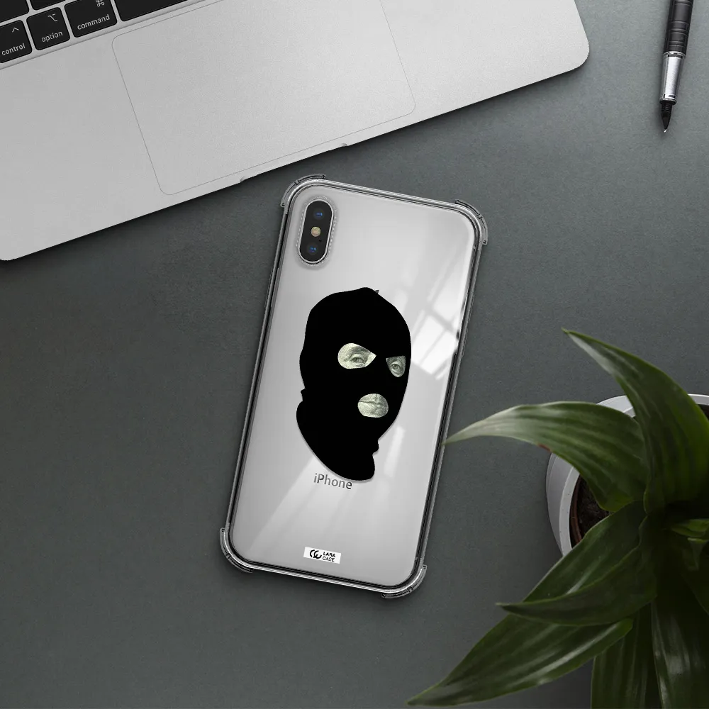 a person wearing a mask Apple iPhone X Clear PC Case