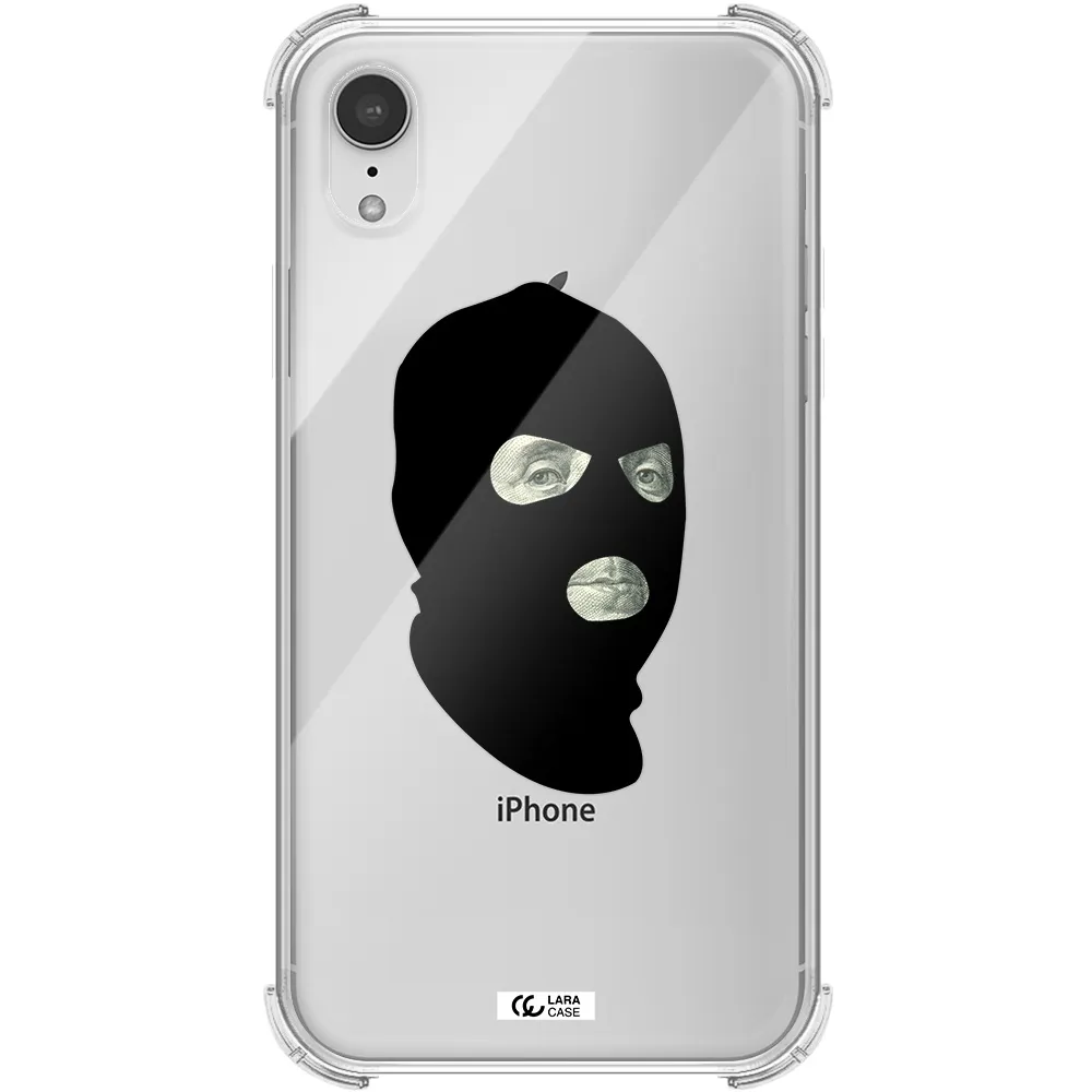 a person wearing a mask Apple iPhone XR Clear PC Case