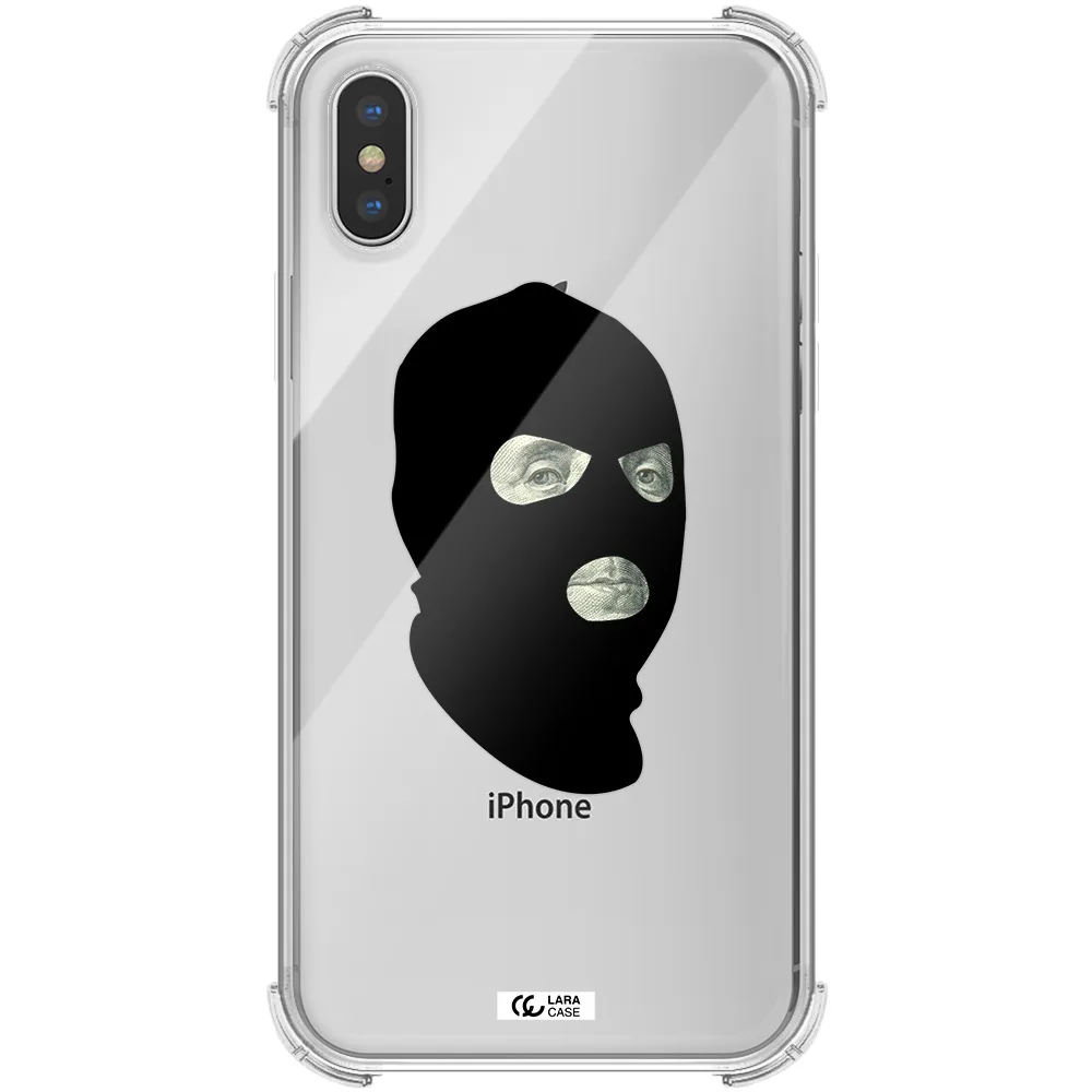 a person wearing a mask Apple iPhone XS Clear PC Case