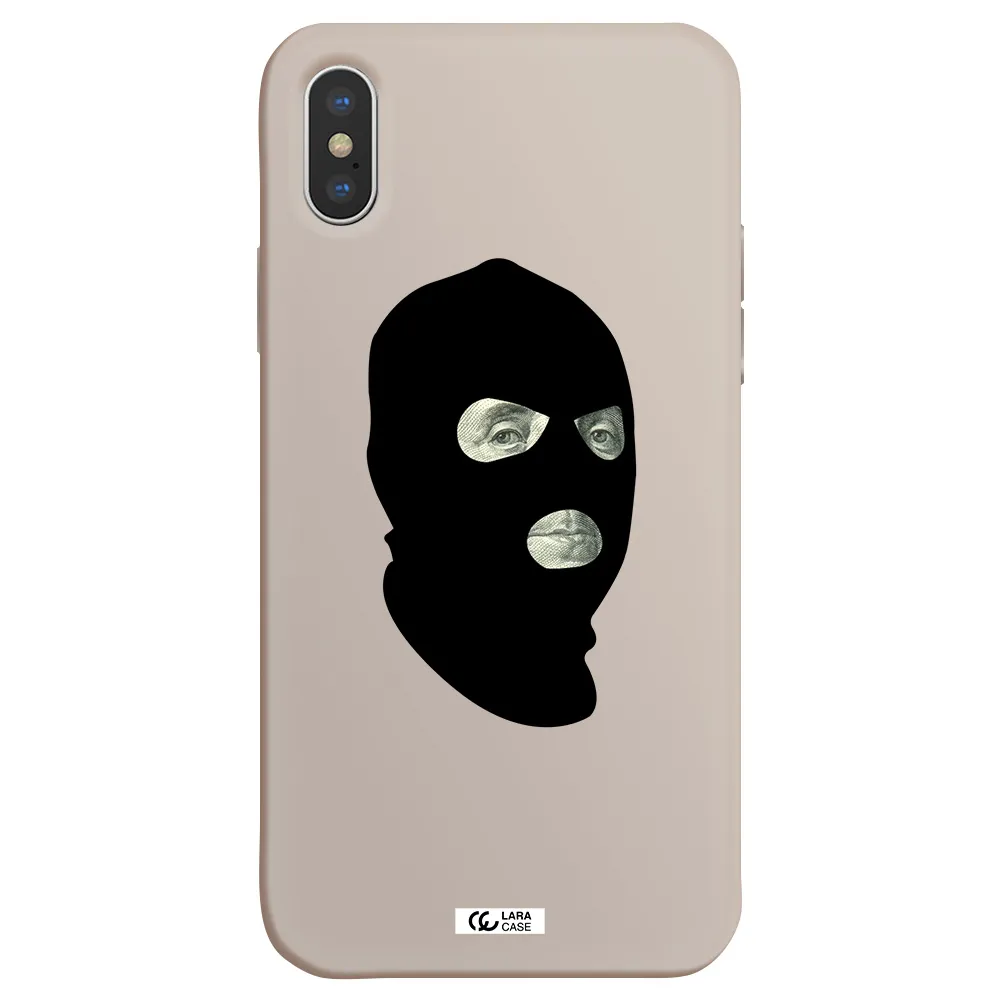 a person wearing a mask Apple iPhone XS Silicone Stone Case