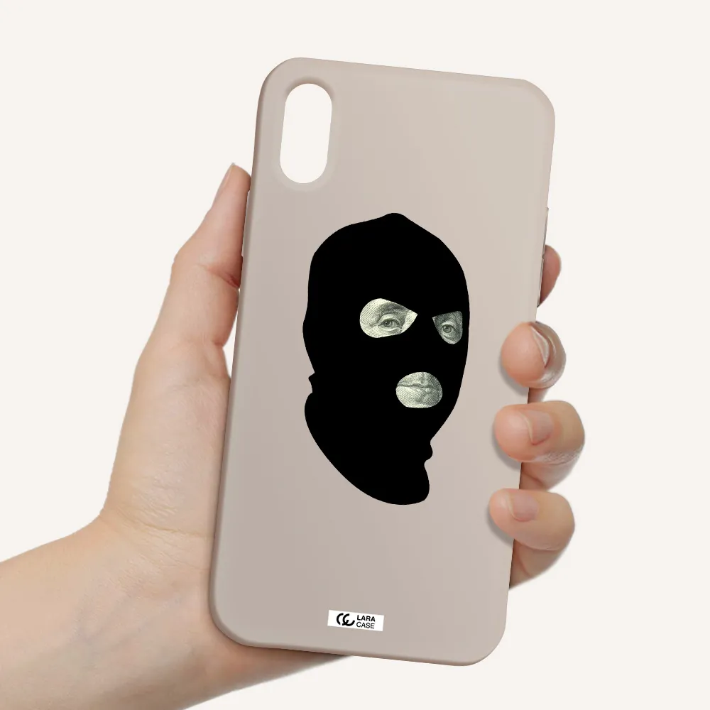 a person wearing a mask Apple iPhone XS Silicone Stone Case