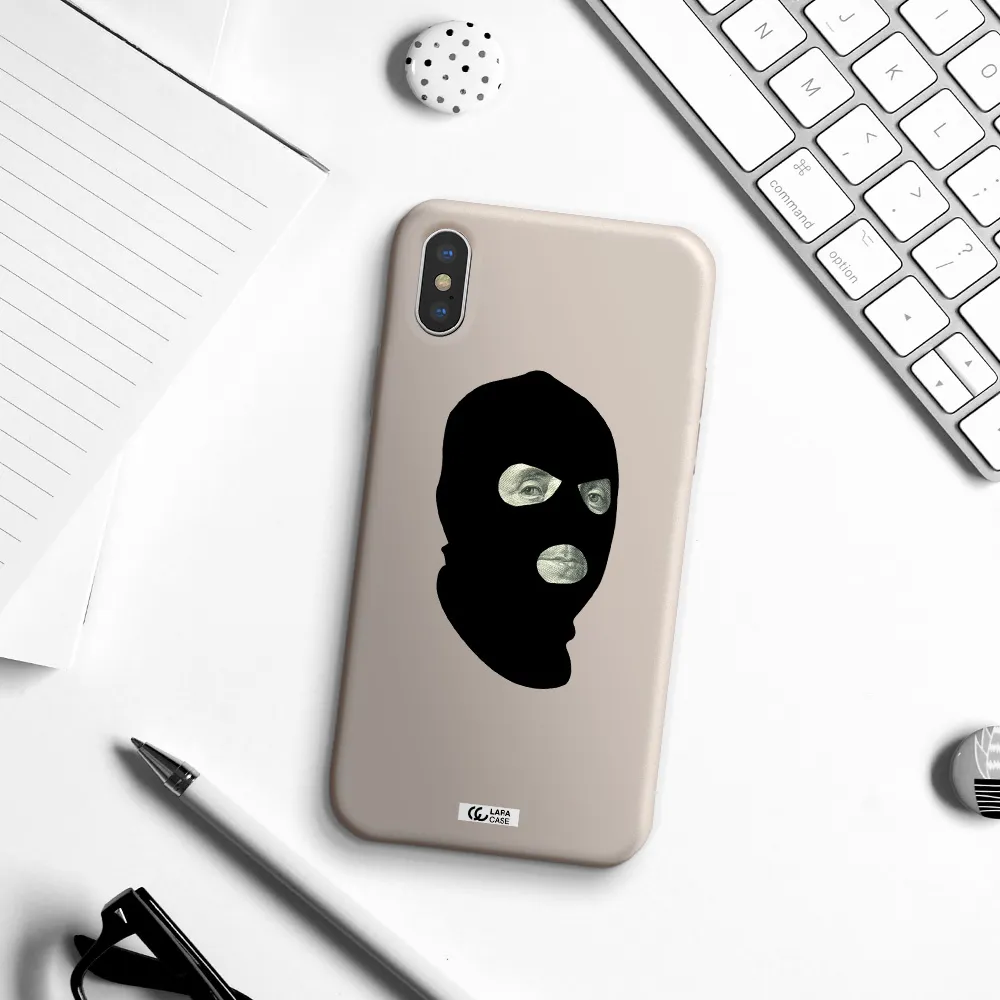 a person wearing a mask Apple iPhone XS Silicone Stone Case