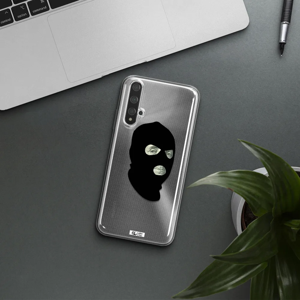 a person wearing a mask Huawei Nova 5t Clear TPU Case