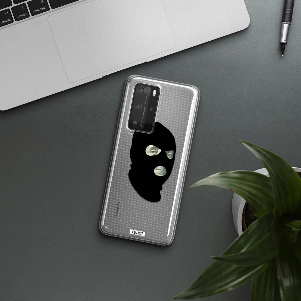a person wearing a mask Huawei P40 Pro Clear TPU Case